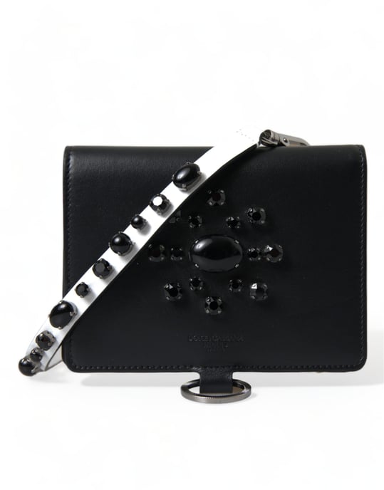 Tarjetero de cuero negro con adornos de cristal Dolce & Gabbana - Image 2