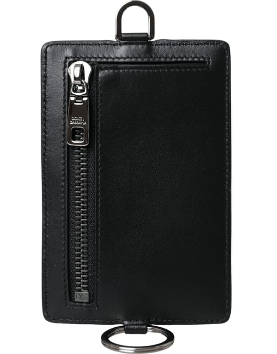 Dolce & Gabbana Portacarnet de Cuero de Ternera Negro con Logo para Hombre - Image 3