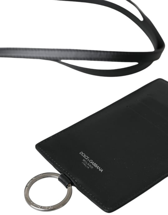 Dolce & Gabbana Portacarnet de Cuero de Ternera Negro con Logo para Hombre - Image 4
