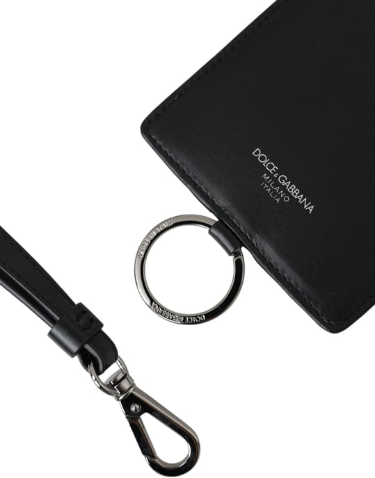 Dolce & Gabbana Portacarnet de Cuero de Ternera Negro con Logo para Hombre - Image 6