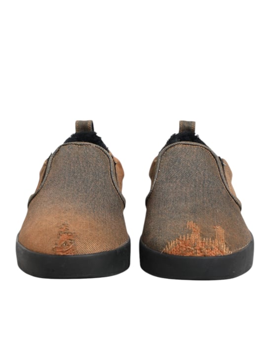 Zapatillas bajas de algodón marrón Dolce & Gabbana - Image 3