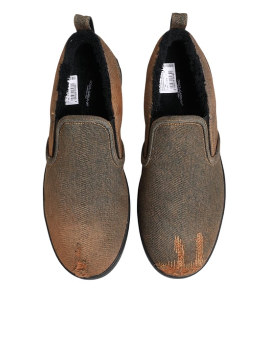 Zapatillas bajas de algodón marrón Dolce & Gabbana - Image 4