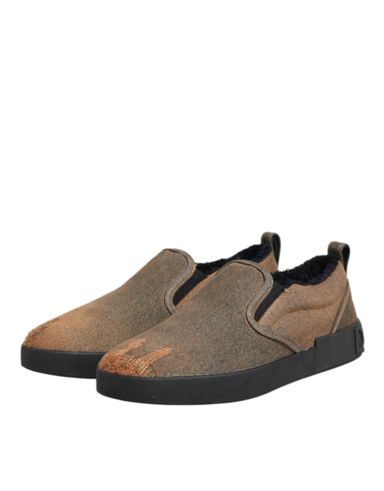 Zapatillas bajas de algodón marrón Dolce & Gabbana - Image 5