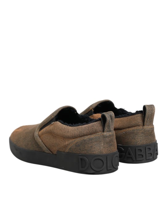 Zapatillas bajas de algodón marrón Dolce & Gabbana - Image 6