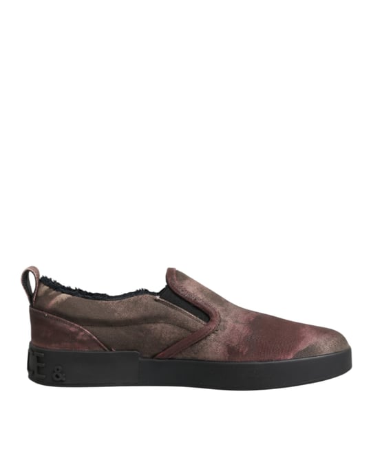 Zapatillas bajas sin cordones para hombres en algodón multicolor de Dolce & Gabbana - Image 1