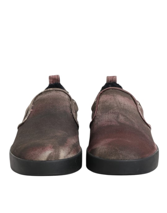 Zapatillas bajas sin cordones para hombres en algodón multicolor de Dolce & Gabbana - Image 3