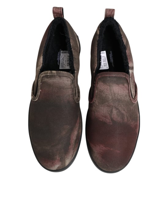 Zapatillas bajas sin cordones para hombres en algodón multicolor de Dolce & Gabbana - Image 4
