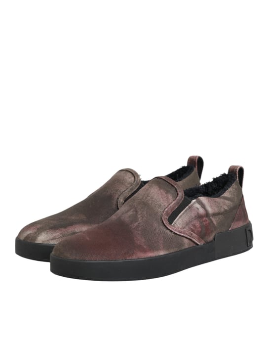 Zapatillas bajas sin cordones para hombres en algodón multicolor de Dolce & Gabbana - Image 5
