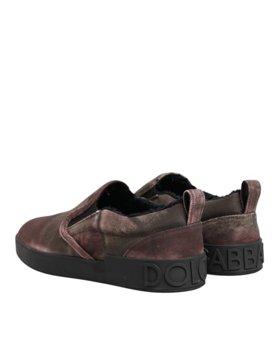 Zapatillas bajas sin cordones para hombres en algodón multicolor de Dolce & Gabbana - Image 6