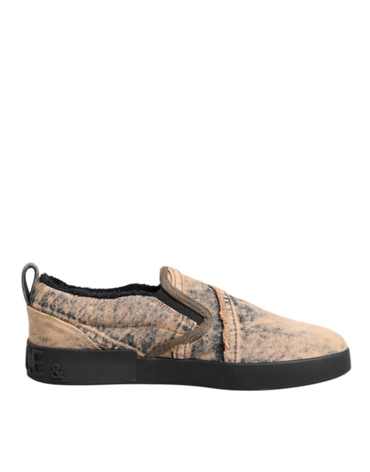 Zapatillas bajas sin cordones de algodón beige Dolce & Gabbana - Image 2