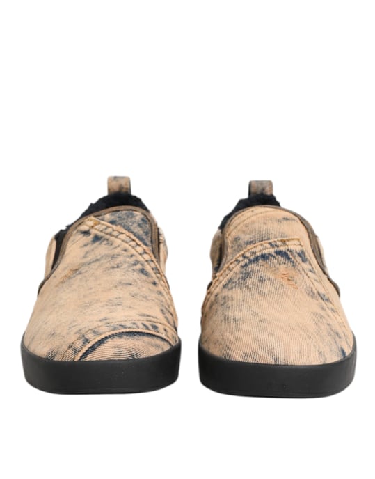 Zapatillas bajas sin cordones de algodón beige Dolce & Gabbana - Image 3