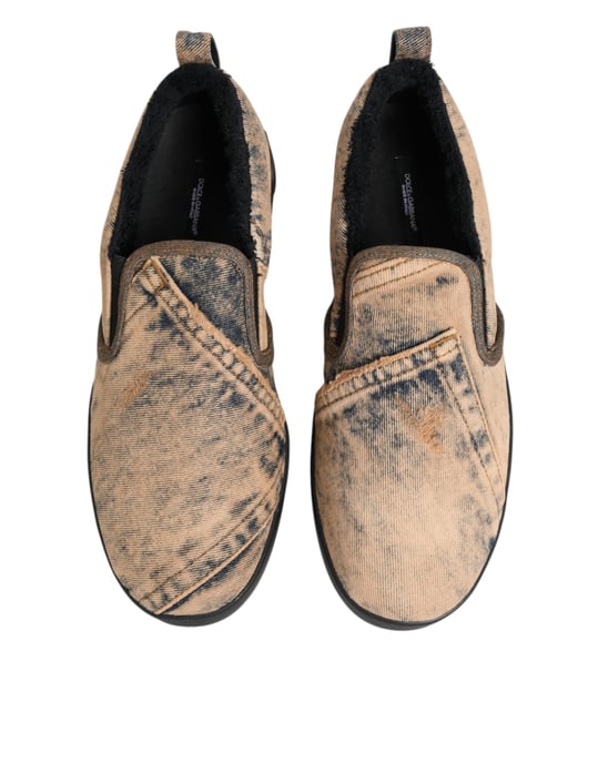 Zapatillas bajas sin cordones de algodón beige Dolce & Gabbana - Image 4
