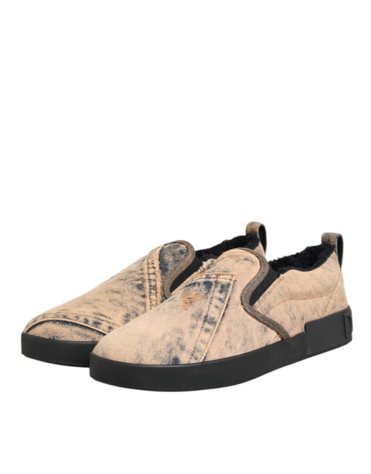 Zapatillas bajas sin cordones de algodón beige Dolce & Gabbana - Image 5