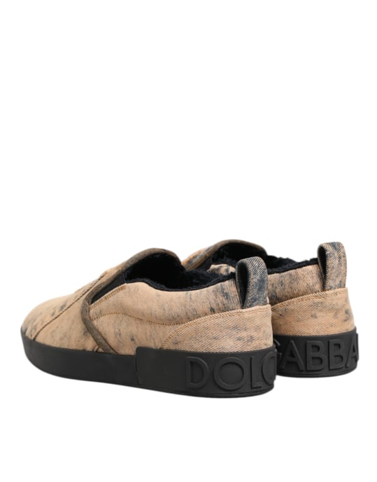 Zapatillas bajas sin cordones de algodón beige Dolce & Gabbana - Image 6