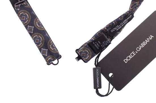 Corbata de Pajarita de Seda Azul Barroca Fantasía con Lazo Dolce & Gabbana - Image 4