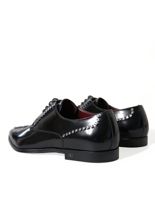 Zapatos Formales de Piel Negra con Cristales de Dolce & Gabbana - Image 6