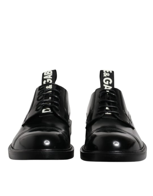 Zapatos Formales Derby de Cuero Patente Negro Dolce & Gabbana - Image 2
