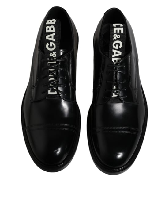Zapatos Formales Derby de Cuero Patente Negro Dolce & Gabbana - Image 3