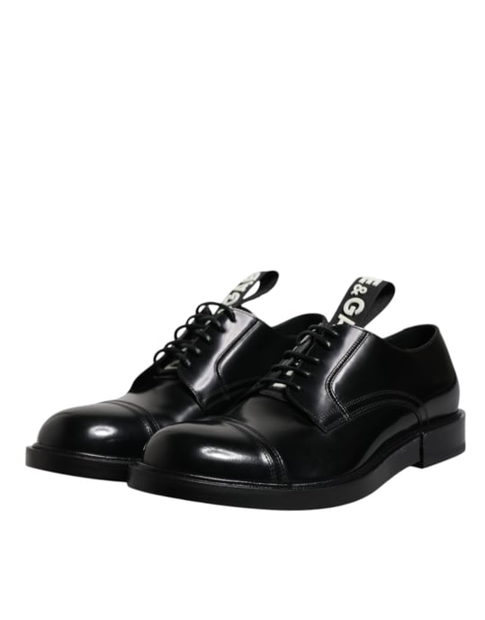 Zapatos Formales Derby de Cuero Patente Negro Dolce & Gabbana - Image 4