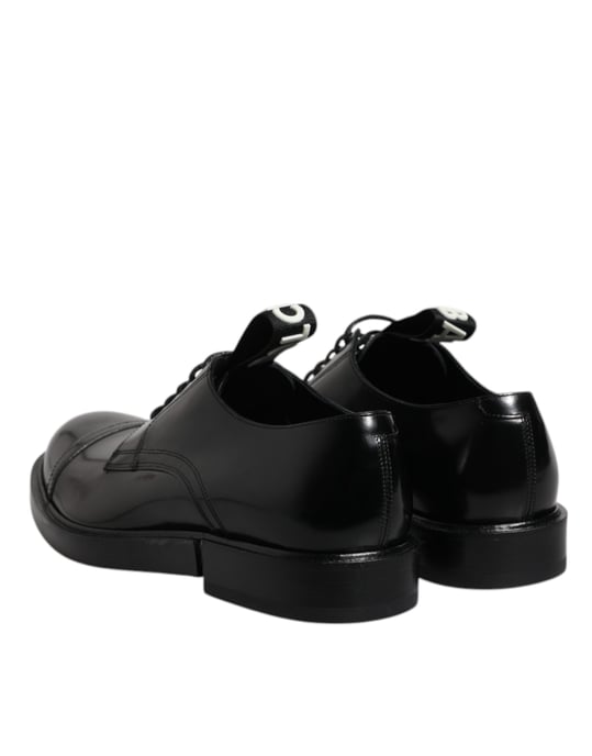 Zapatos Formales Derby de Cuero Patente Negro Dolce & Gabbana - Image 5