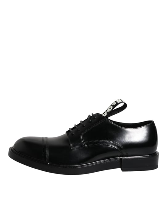 Zapatos Formales Derby de Cuero Patente Negro Dolce & Gabbana - Image 6