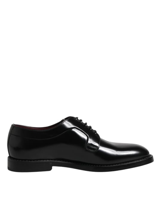 Zapatos de vestirse formales Derby de piel negra con cordones de Dolce & Gabbana - Image 1