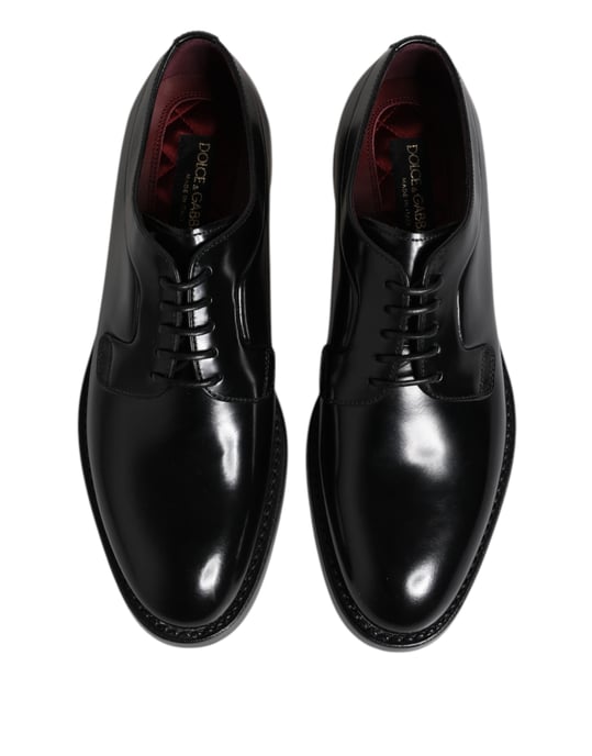 Zapatos de vestirse formales Derby de piel negra con cordones de Dolce & Gabbana - Image 3