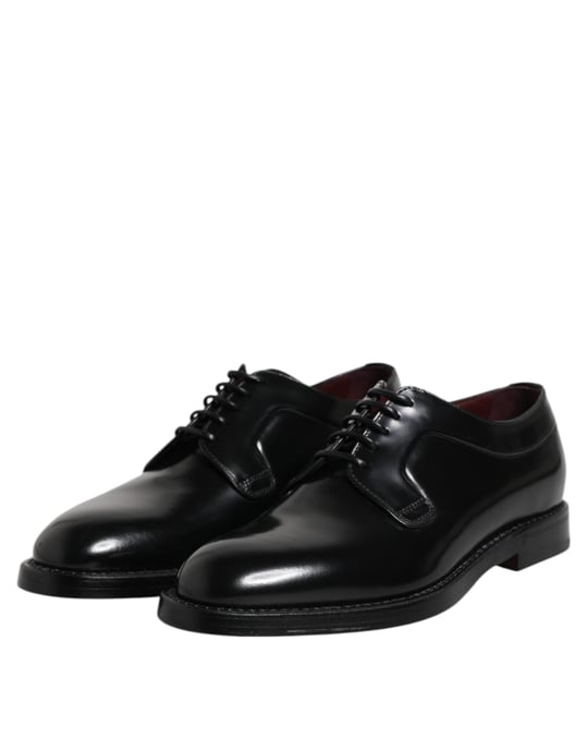 Zapatos de vestirse formales Derby de piel negra con cordones de Dolce & Gabbana - Image 4