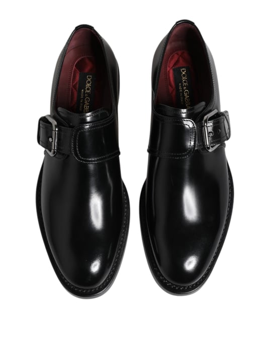 Zapatos formales Derby de piel negra con hebilla de monk de Dolce & Gabbana - Image 3