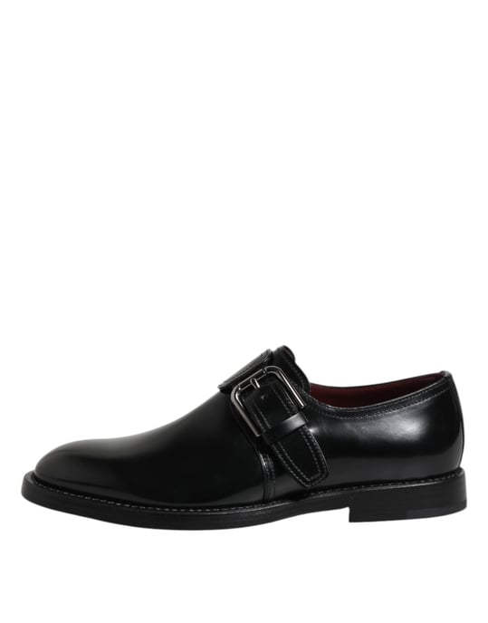 Zapatos formales Derby de piel negra con hebilla de monk de Dolce & Gabbana - Image 6