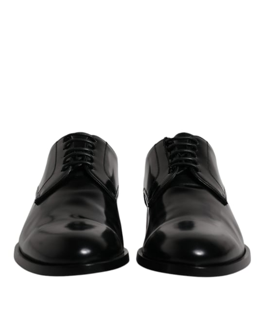 Zapatos de vestir formales con cordones Derby de cuero de ternera negra de Dolce & Gabbana - Image 2