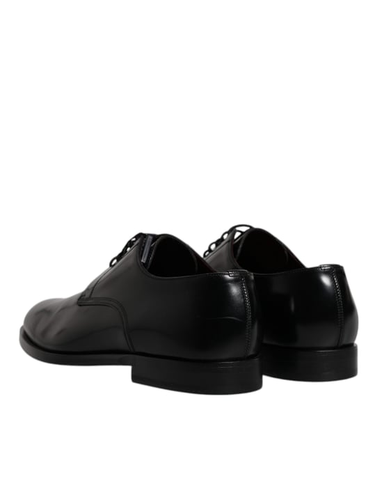 Zapatos de vestir formales con cordones Derby de cuero de ternera negra de Dolce & Gabbana - Image 5