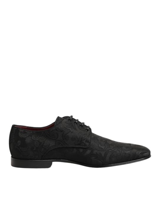 Zapatos de vestir Derby para hombre en encaje negro de brocado de Dolce & Gabbana - Image 2