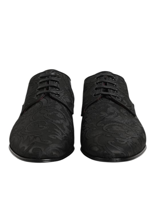 Zapatos de vestir Derby para hombre en encaje negro de brocado de Dolce & Gabbana - Image 3