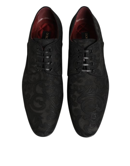 Zapatos de vestir Derby para hombre en encaje negro de brocado de Dolce & Gabbana - Image 4