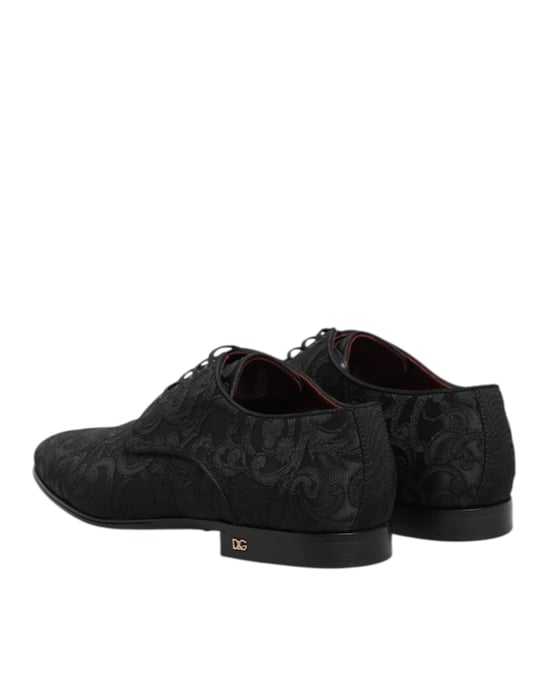 Zapatos de vestir Derby para hombre en encaje negro de brocado de Dolce & Gabbana - Image 6