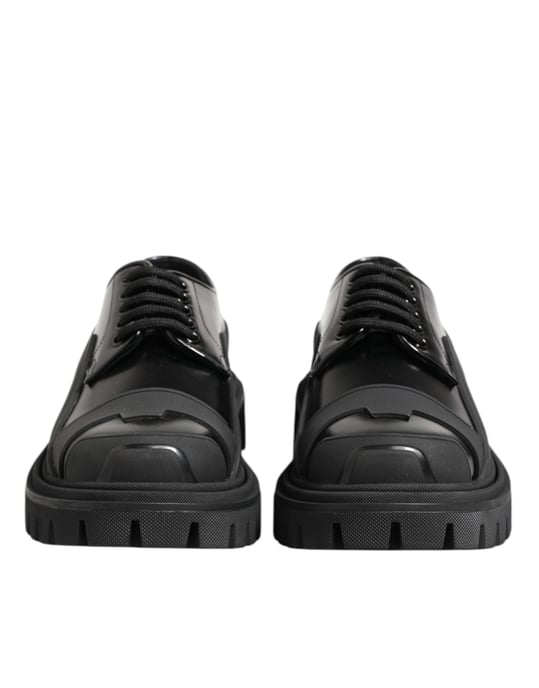 Zapatos Derby de Trekking de Charol Negro Dolce & Gabbana - Image 2