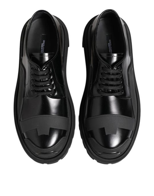Zapatos Derby de Trekking de Charol Negro Dolce & Gabbana - Image 3