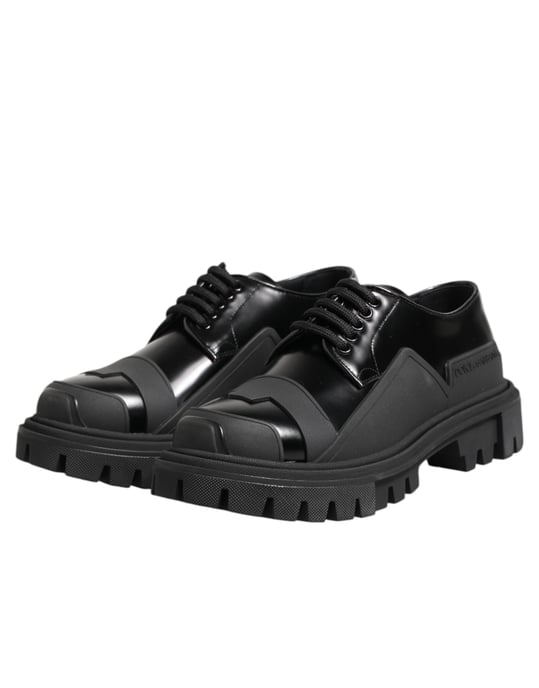 Zapatos Derby de Trekking de Charol Negro Dolce & Gabbana - Image 4