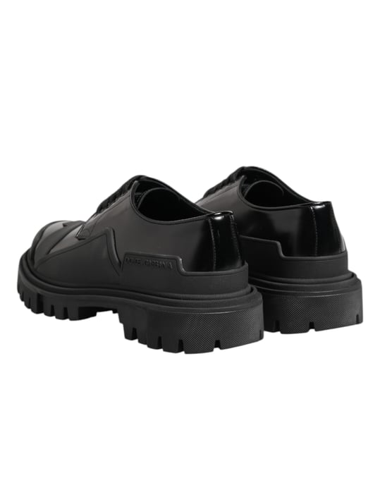 Zapatos Derby de Trekking de Charol Negro Dolce & Gabbana - Image 5