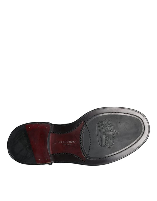 Zapatos Formales para Hombre Oxford con Punta Alada de Cuero Negro Dolce & Gabbana - Image 6