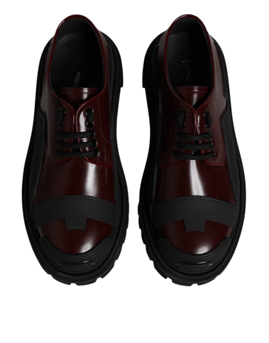 Zapatos de vestir de senderismo de cuero rojo con cordones Dolce & Gabbana - Image 3