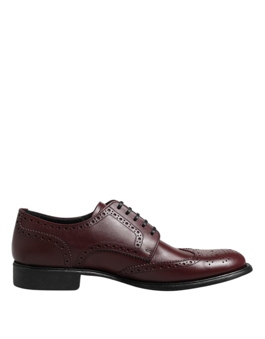 Zapatos de vestir Derby de cuero marrón con cordones de Dolce & Gabbana - Image 1