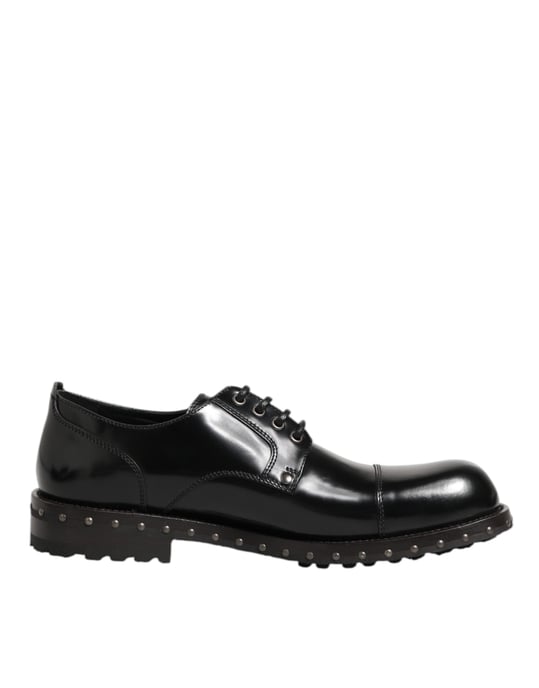 Zapatos Derby formales para hombre en cuero negro con tachuelas de Dolce & Gabbana. - Image 1