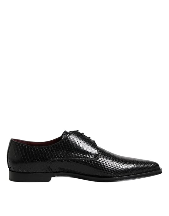 Zapatos Derby para Hombre de Cuero Negro con Cordones Dolce & Gabbana - Image 1