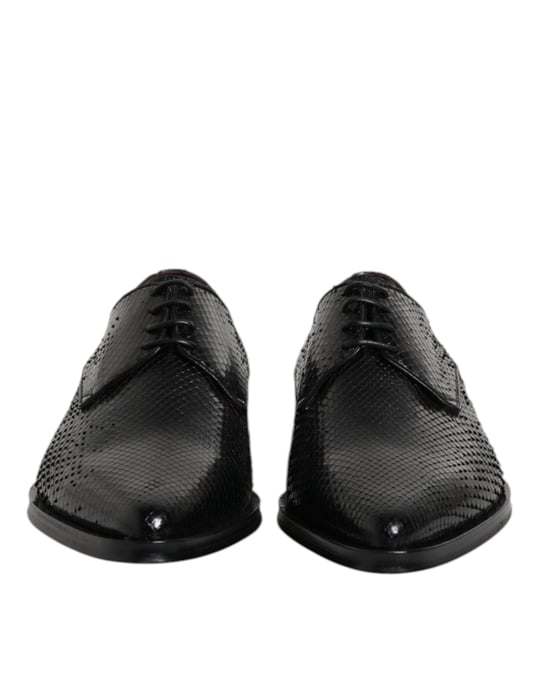 Zapatos Derby para Hombre de Cuero Negro con Cordones Dolce & Gabbana - Image 2