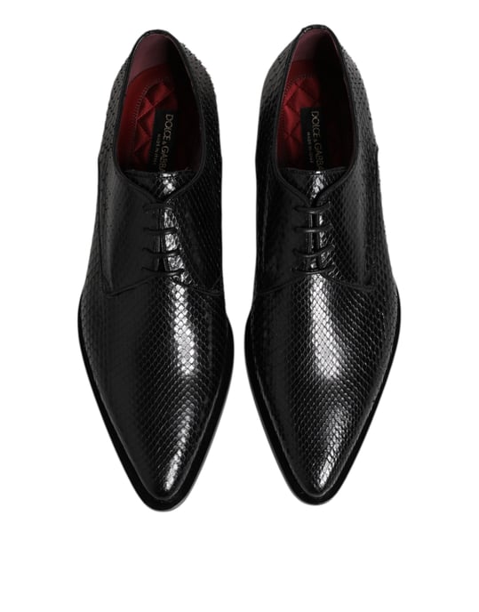 Zapatos Derby para Hombre de Cuero Negro con Cordones Dolce & Gabbana - Image 3