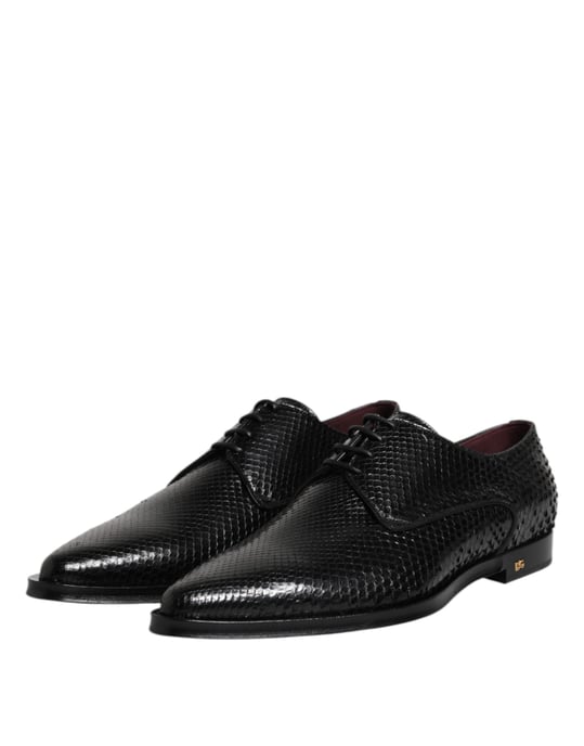 Zapatos Derby para Hombre de Cuero Negro con Cordones Dolce & Gabbana - Image 4