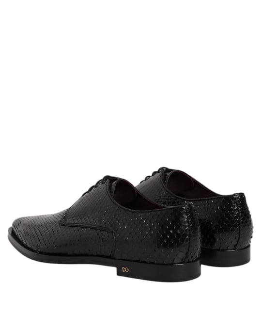 Zapatos Derby para Hombre de Cuero Negro con Cordones Dolce & Gabbana - Image 5