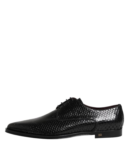 Zapatos Derby para Hombre de Cuero Negro con Cordones Dolce & Gabbana - Image 6
